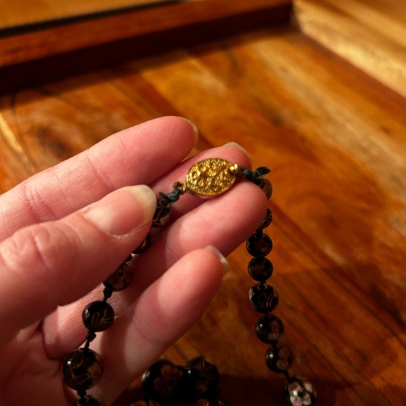 Vintage Chinese cloisonné painted bead necklace - Picture 7 of 7